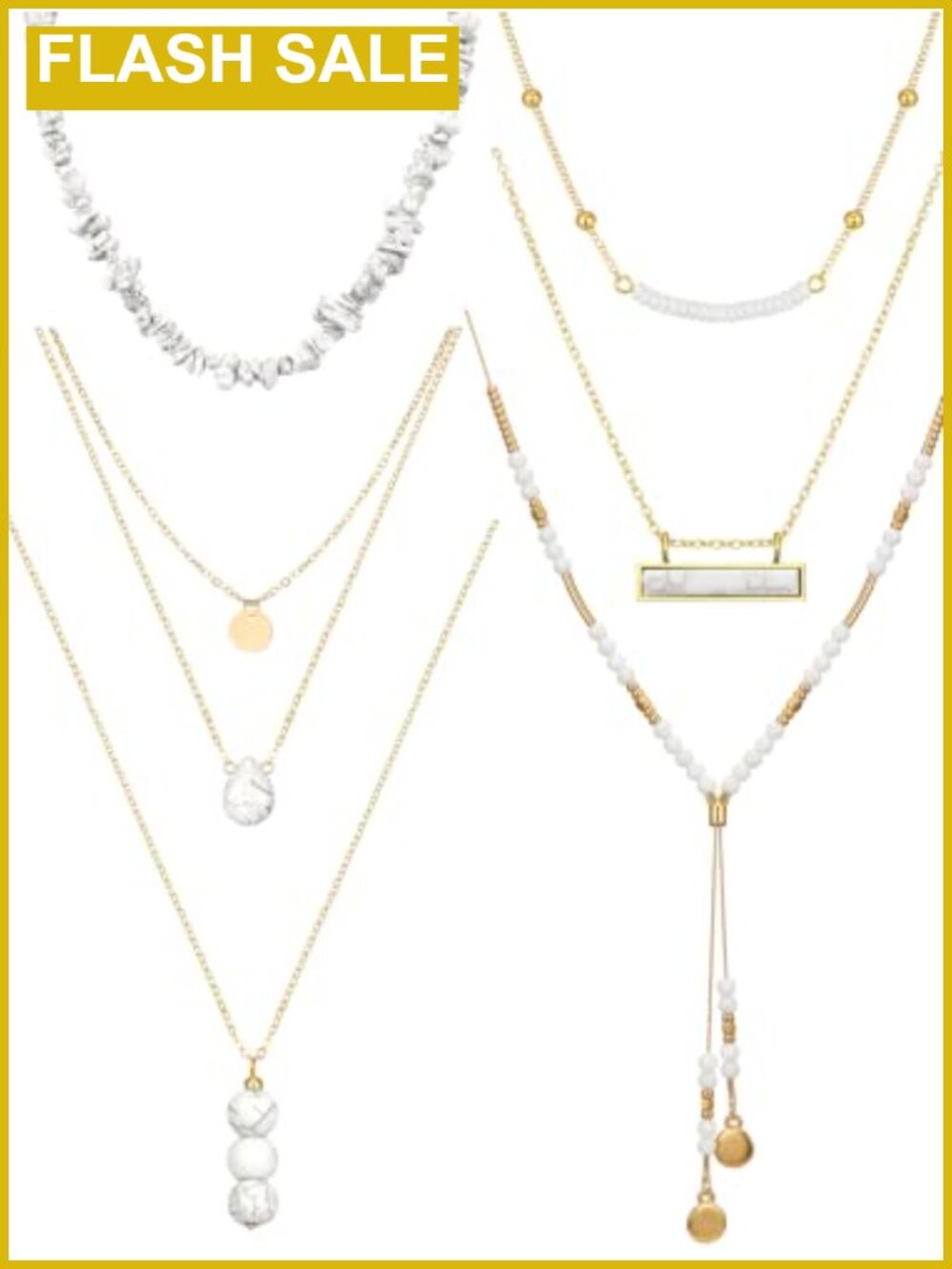 6 Pc Turquoise Necklace Set Layered Boho Western Jewelry Women Alloy